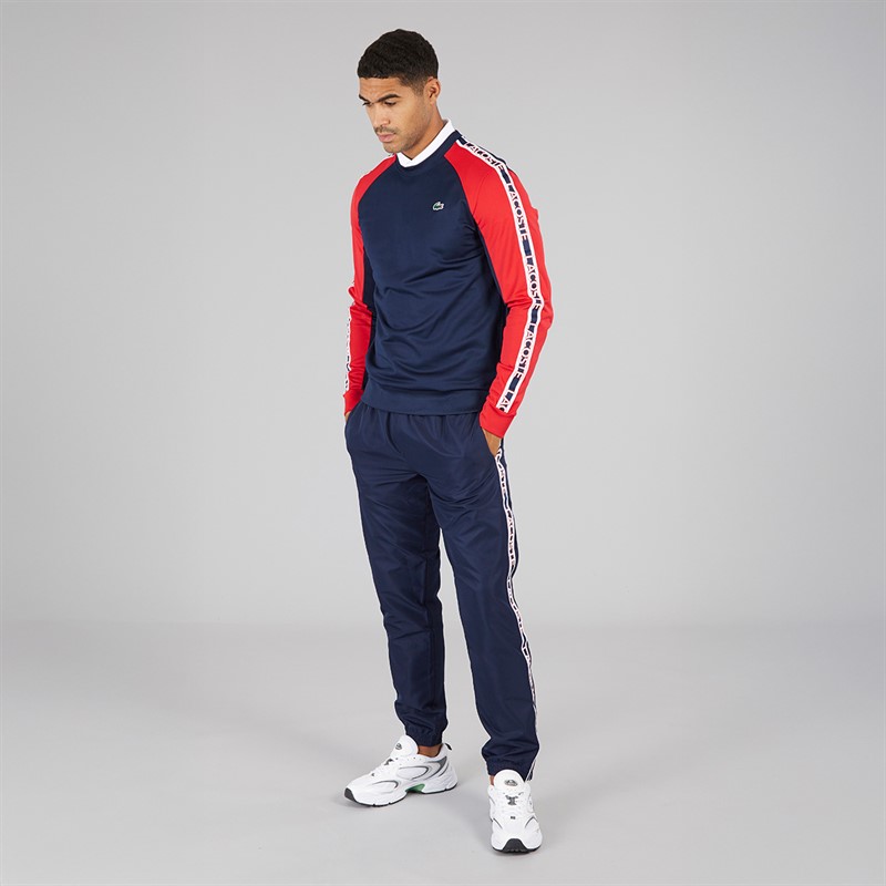 Lacoste Mens Colour Block Sweatshirt Navy Blue/Grenadine