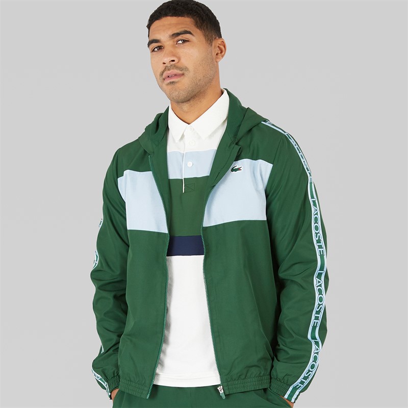 Lacoste Mens Colour Block Stripe Jacket Green/Rill - Size XXL