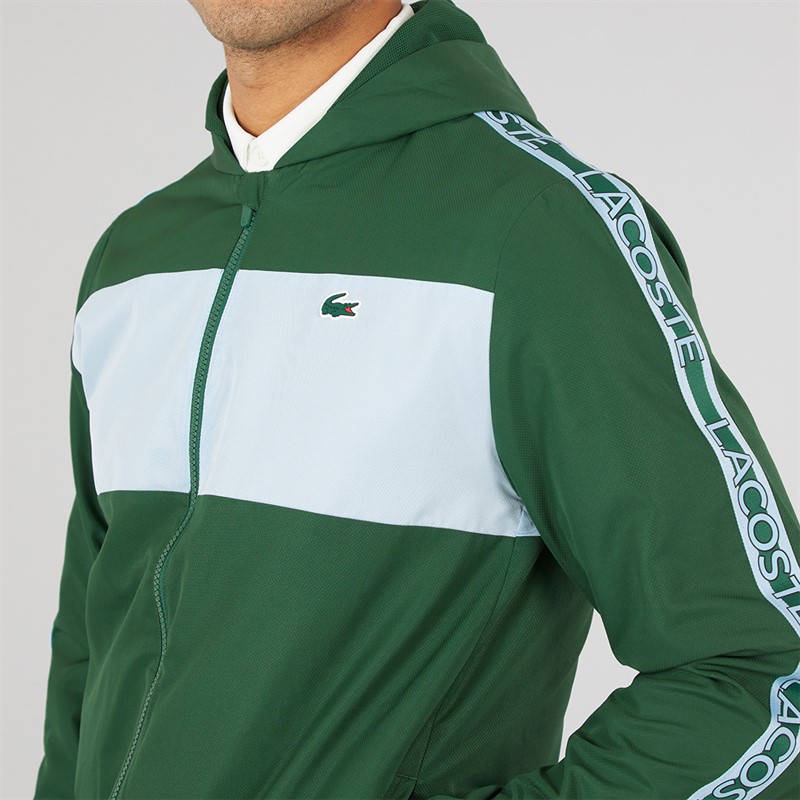 Lacoste Mens Colour Block Stripe Jacket Green/Rill