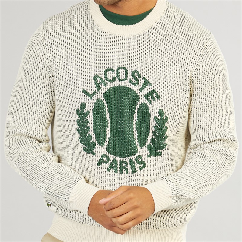 Lacoste Mens Heritage Jacquard Motif Jumper Lapland/Green