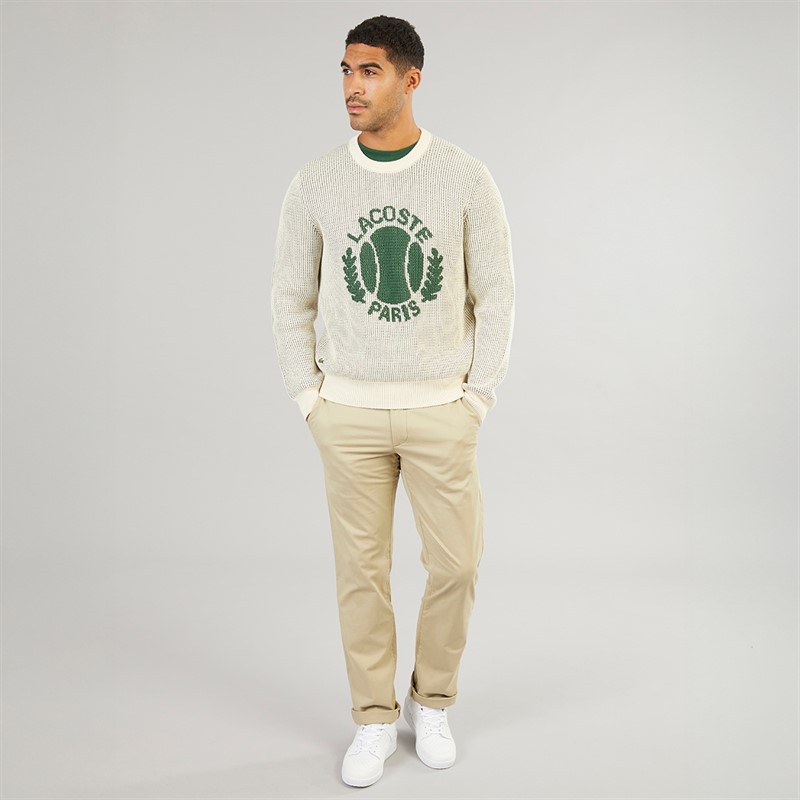 Lacoste Mens Heritage Jacquard Motif Jumper Lapland/Green