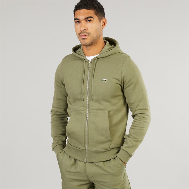 Lacoste Mens Zip Up Hoodie Khaki