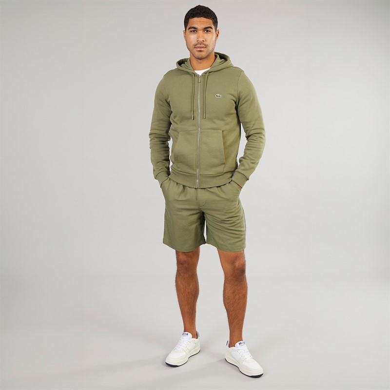Lacoste Mens Zip Up Hoodie Khaki