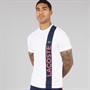 Lacoste Mens T-Shirt White/Navy Blue Grenadine