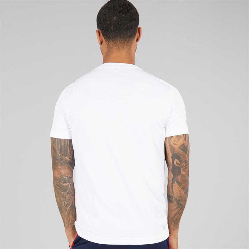 Lacoste Mens T-Shirt White/Navy Blue Grenadine