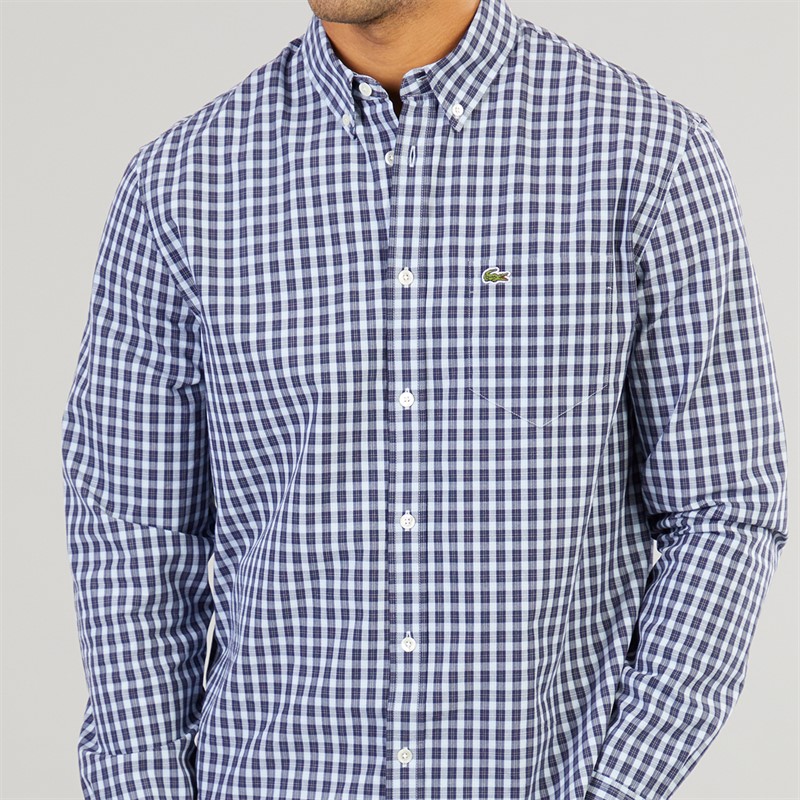 Lacoste Mens Checked Shirt Navy Blue/Multico