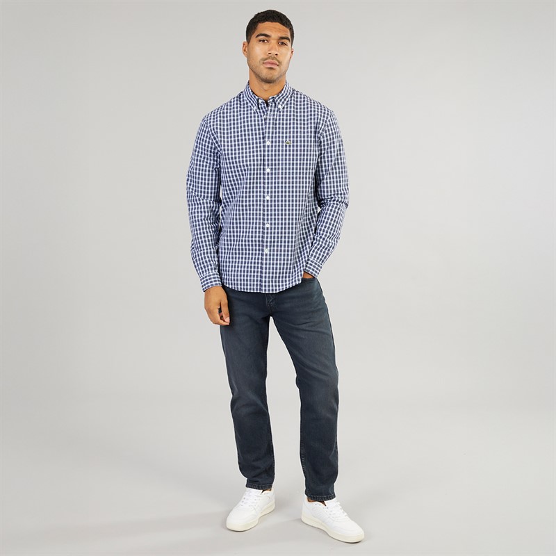 Lacoste Mens Checked Shirt Navy Blue/Multico