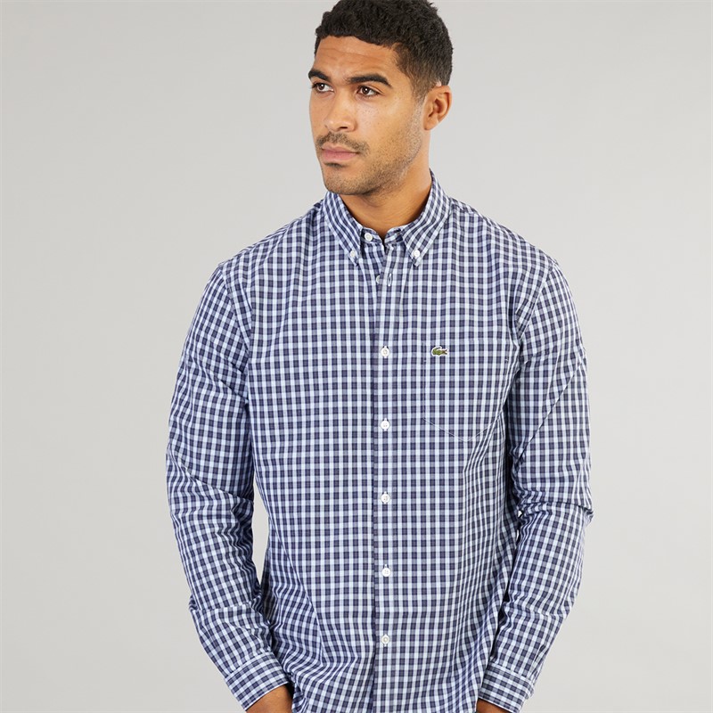 Lacoste Mens Checked Shirt Navy Blue/Multico