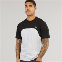 Lacoste Mens Colour Block T-Shirt Silver Chine/Black Silver Chine/Black Black