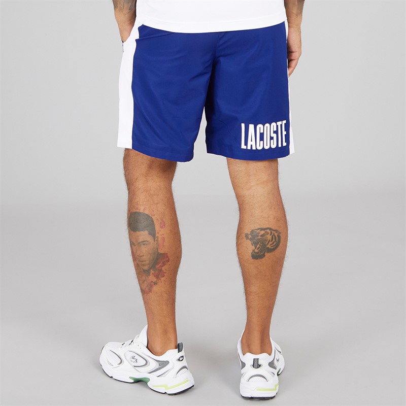 Lacoste Mens Print Branded Shorts Cosmic/White