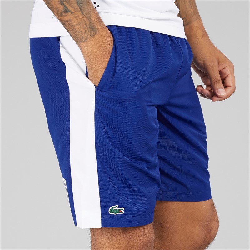 Lacoste Mens Print Branded Shorts Cosmic/White