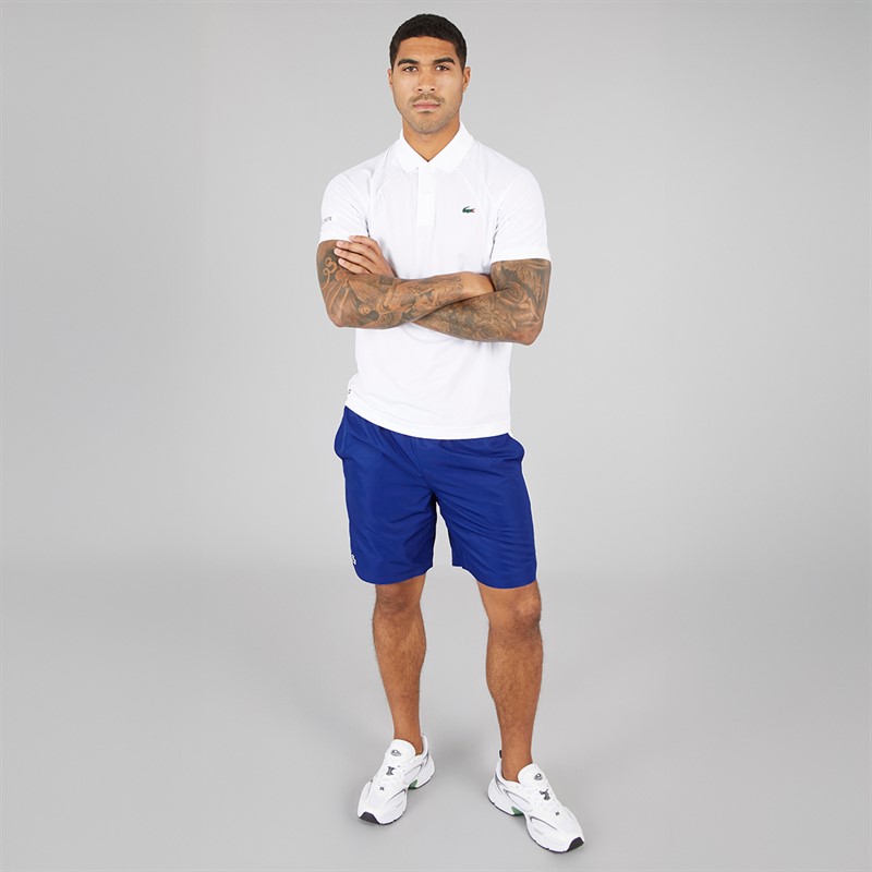 Lacoste Mens Print Branded Shorts Cosmic/White