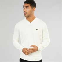 Lacoste Mens V-Neck Jumper Flour
