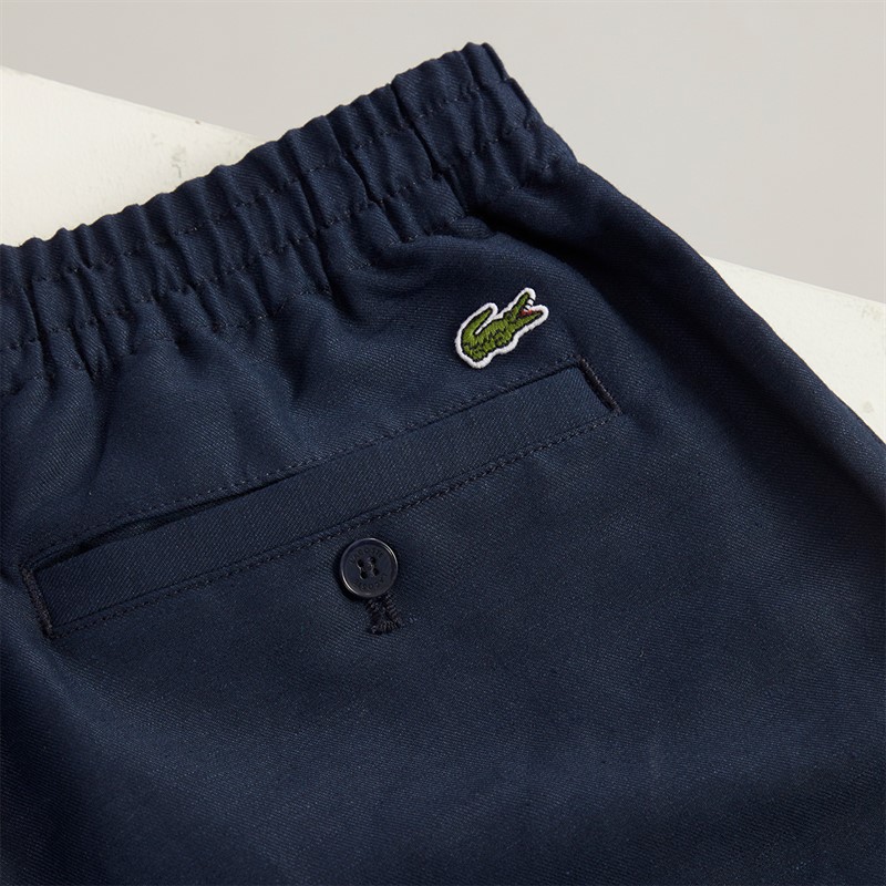 Lacoste Mens Linen Blend Shorts Navy Blue