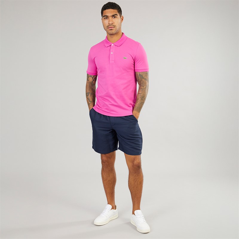 Lacoste Mens Linen Blend Shorts Navy Blue