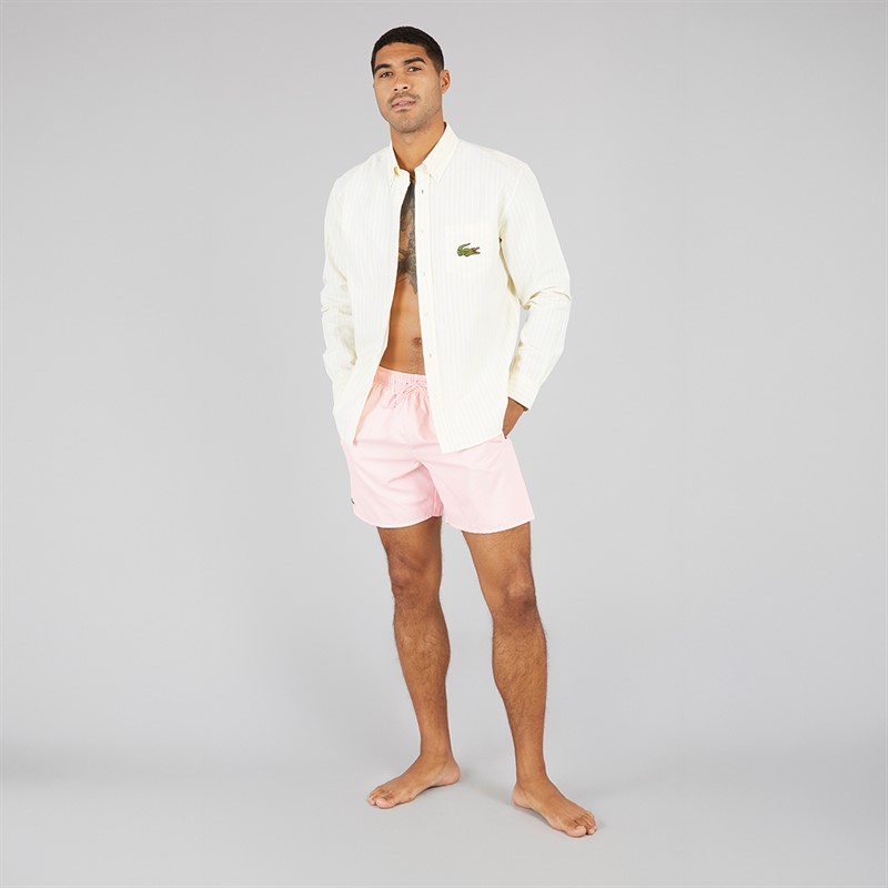 Lacoste Mens Monochrome Swim Shorts Flamingo/Green