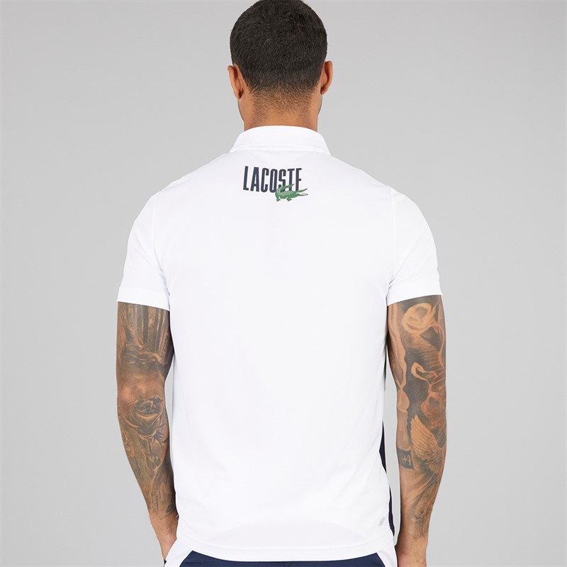 Lacoste Mens Colour Block Polo Navy Blue/Calathea White