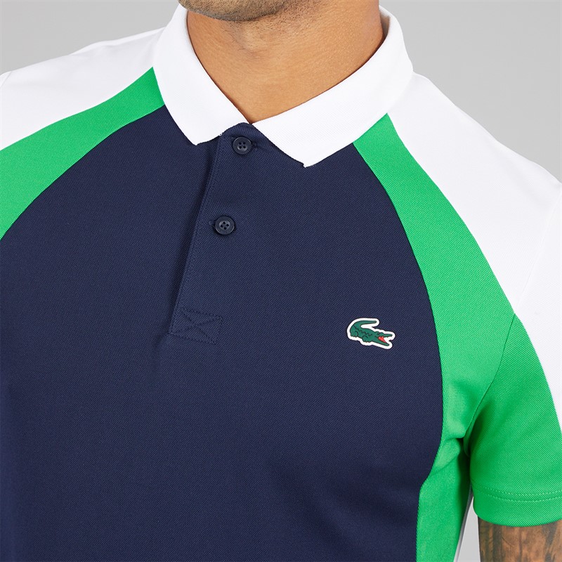 Lacoste Mens Colour Block Polo Navy Blue/Calathea White