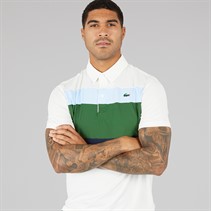 Lacoste Mens Colour Block Polo Shirt Flour/Green Rill