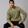 Lacoste Mens Quarter Zip Sweatshirt Khaki