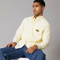 Lacoste Mens Stripe Oxford Shirt Yellow/White