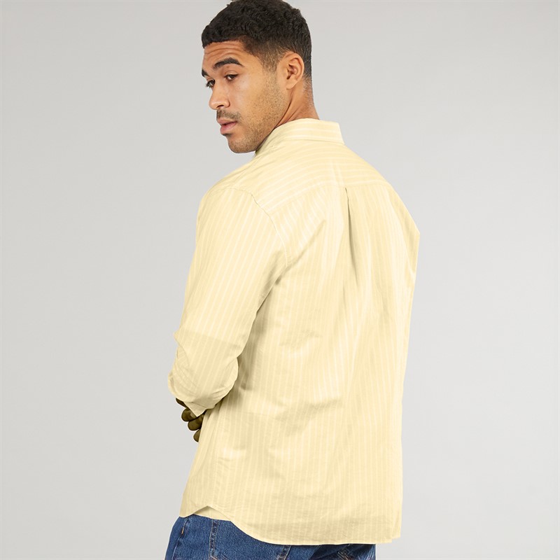 Lacoste Mens Stripe Oxford Shirt Yellow/White