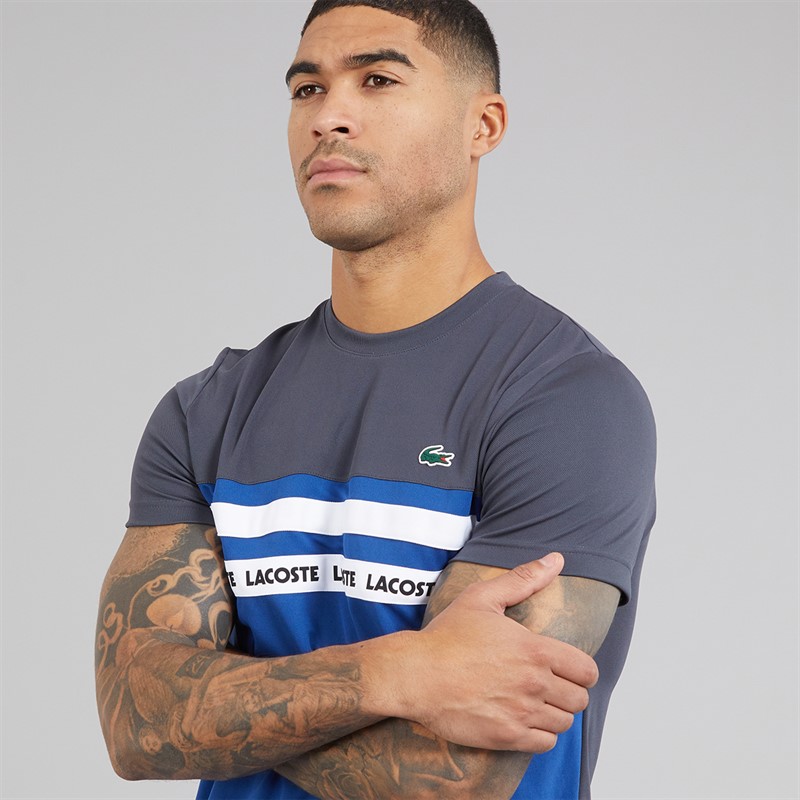 Lacoste Mens T-Shirt France Blue/Graphite Whit