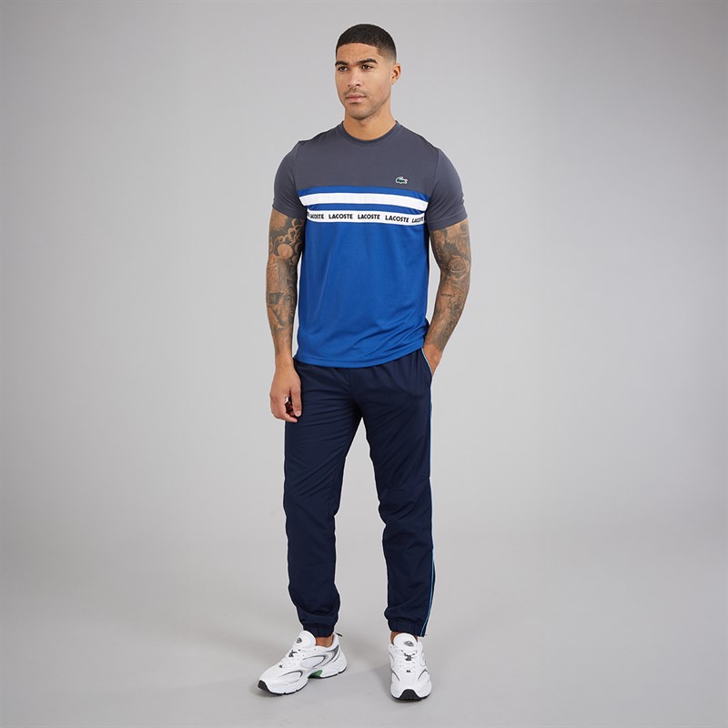 Lacoste Mens T-Shirt France Blue/Graphite Whit