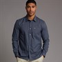 Lacoste Mens Long Sleeve Flannel Shirt Navy Blue/Flour