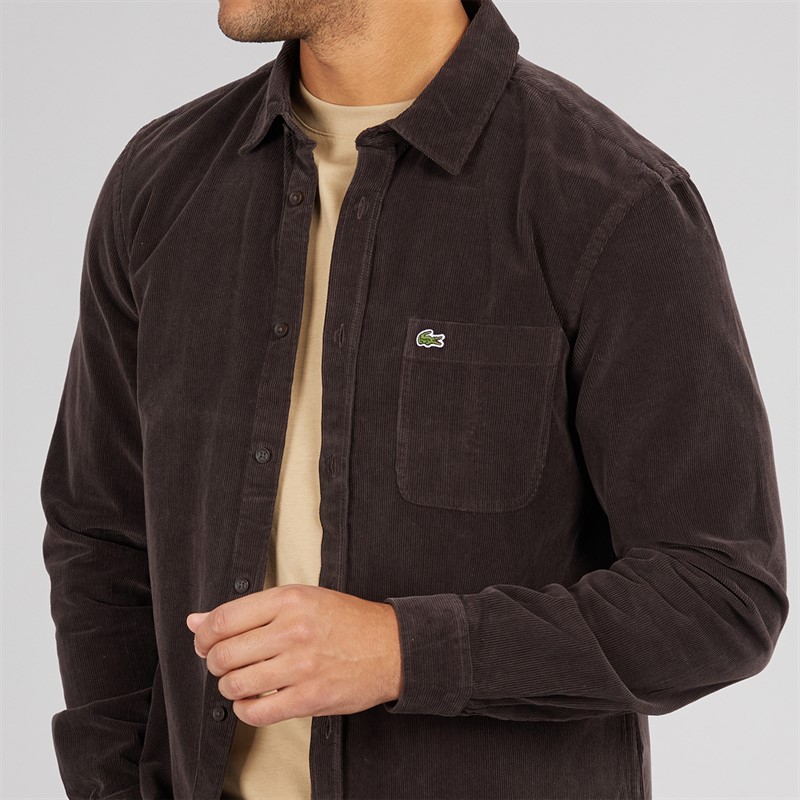 Lacoste Mens Long Sleeve Velour Shirt Port 0