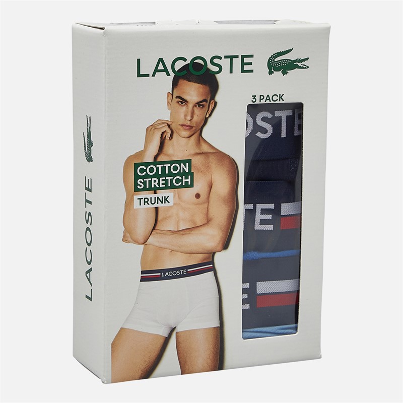 Lacoste Mens Three Pack Trunks Navy Blue/Kingdom Overview