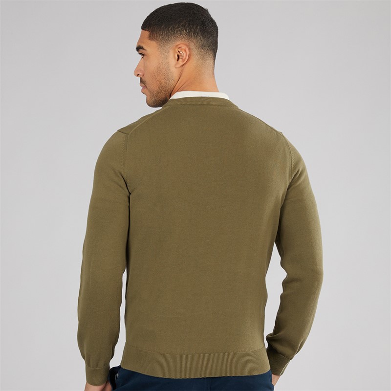 Lacoste Mens Crew Neck Jumper Olive