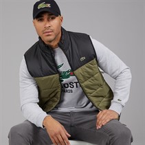Lacoste Mens Puffer Gilet Olive/Black