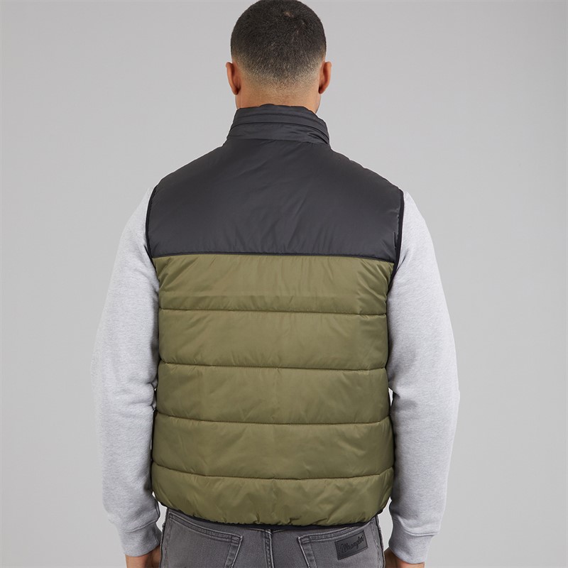 Lacoste Mens Puffer Gilet Olive/Black