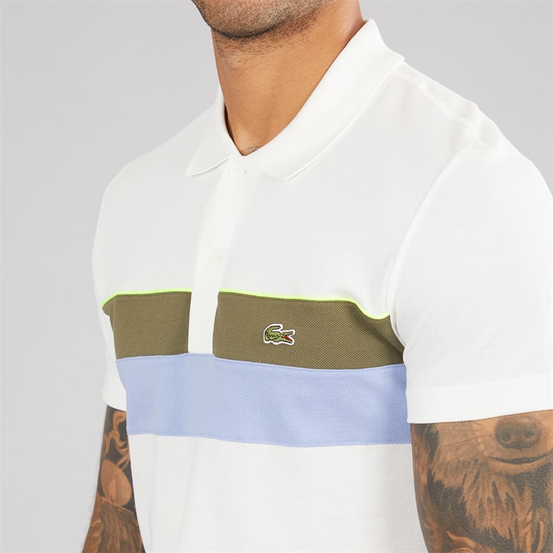 Lacoste Mens Polo Shirt Flour/Olive Delphinium