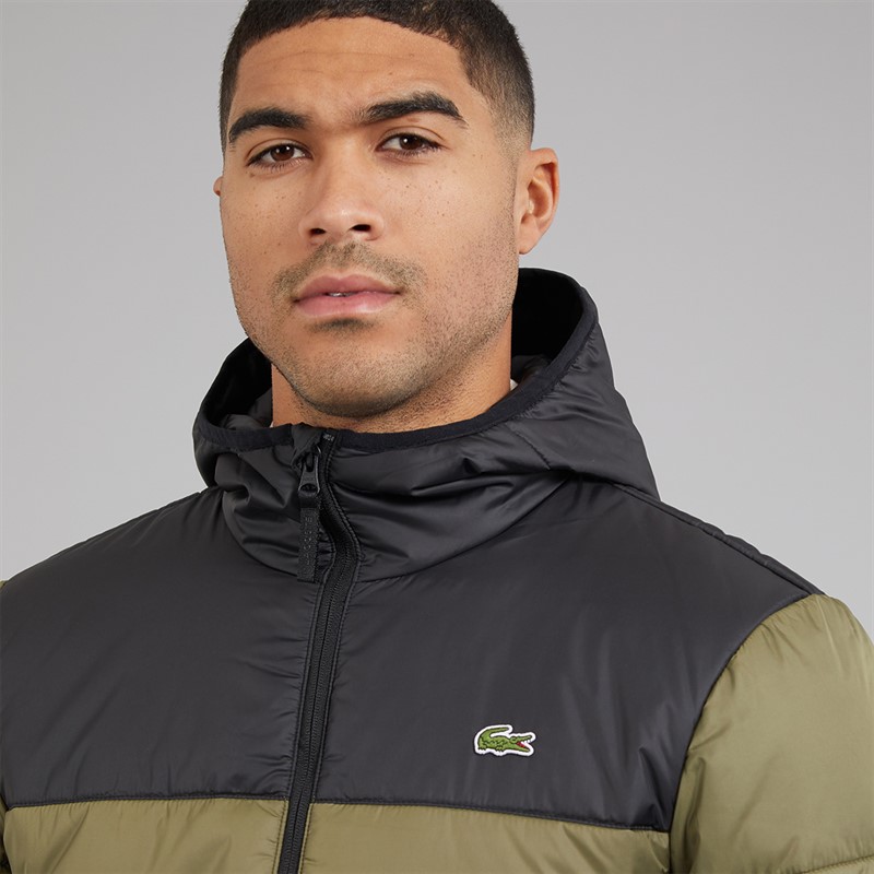 Lacoste Mens Puffer Coat Olive/Black