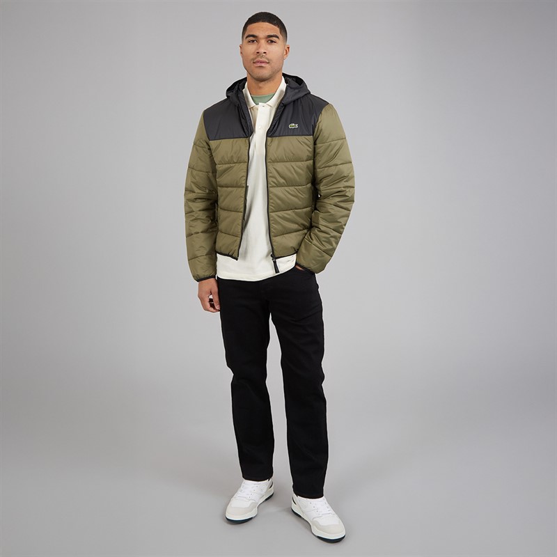 Lacoste Mens Puffer Coat Olive/Black