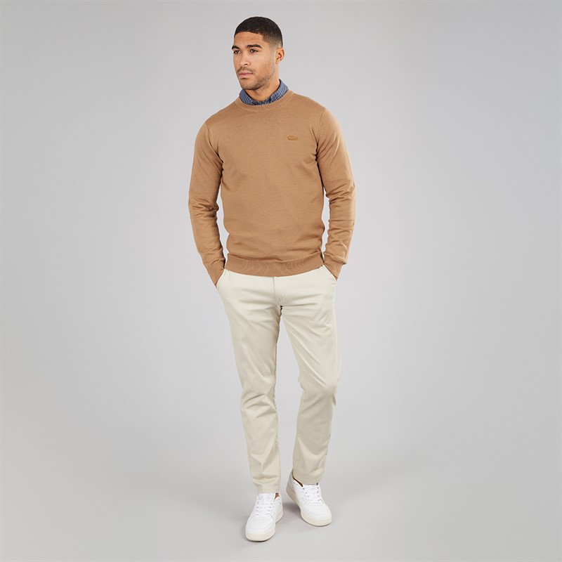 Lacoste Mens Crew Neck Sweatshirt Date Brown