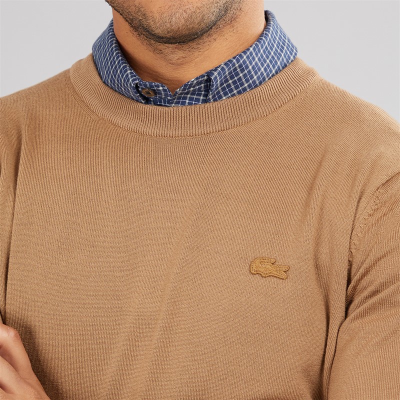 Lacoste Mens Crew Neck Sweatshirt Date Brown