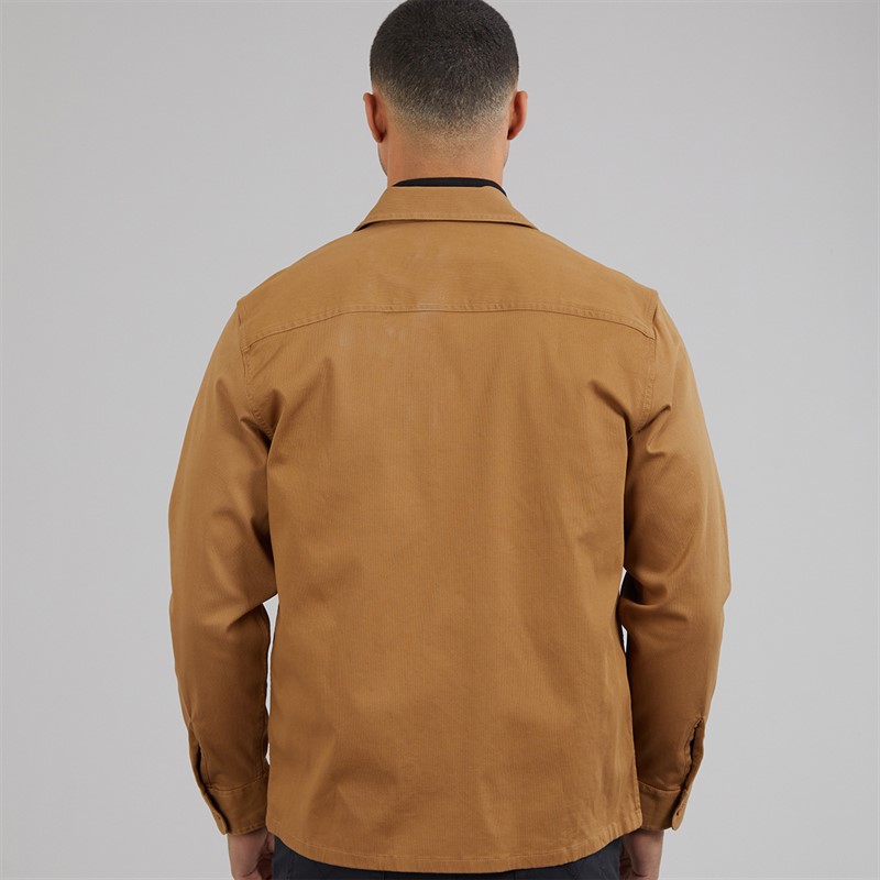 Lacoste Mens Long Sleeve Overshirt Date Brown