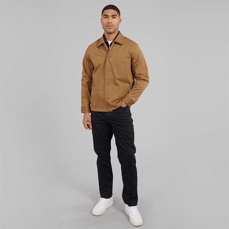 Lacoste Mens Long Sleeve Overshirt Date Brown