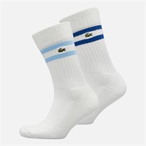 Lacoste Mens Two Pack Crew Socks Flour/France Blue Overview