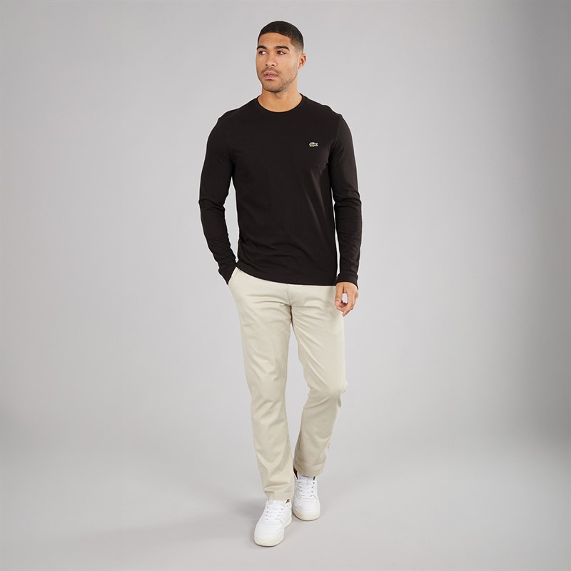 Lacoste Mens Long Sleeve T-Shirt Black
