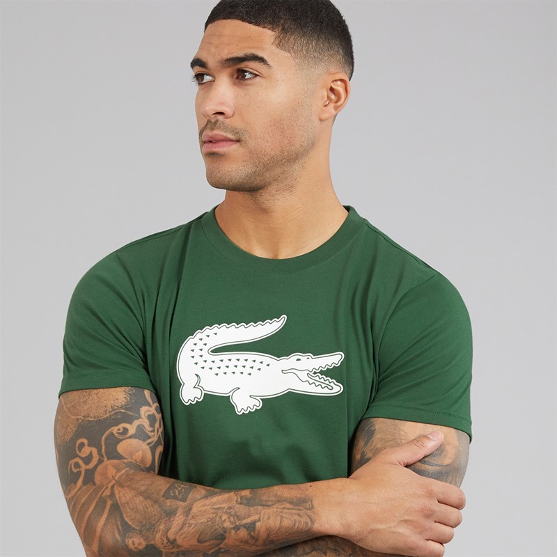 Lacoste Mens Crew Neck T-Shirt Green/Flour