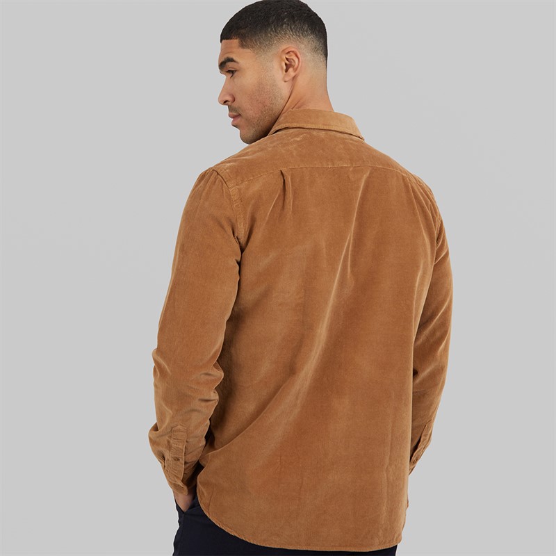 Lacoste Mens Long Sleeve Velour Shirt Date Brown