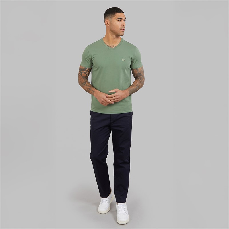 Lacoste Mens V-Neck T-Shirt Thyme
