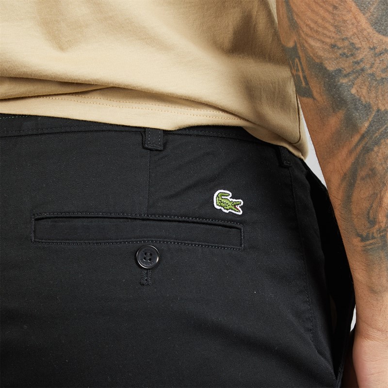 Lacoste Mens Slim Fit Stretch Cotton Chino Shorts Black
