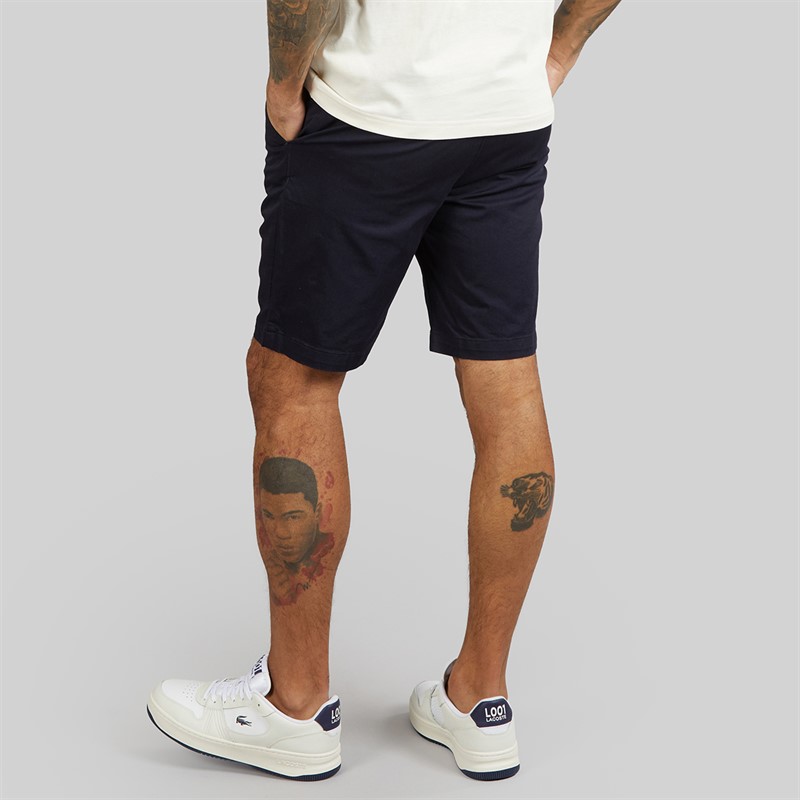 Lacoste Mens Slim Fit Stretch Cotton Chino Shorts Navy Blue