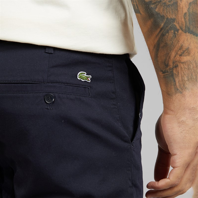 Lacoste Mens Slim Fit Stretch Cotton Chino Shorts Navy Blue