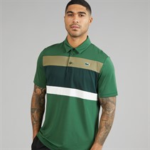 Lacoste Mens Regular Fit Colour Block Polo Shirt Green/Khaki Green